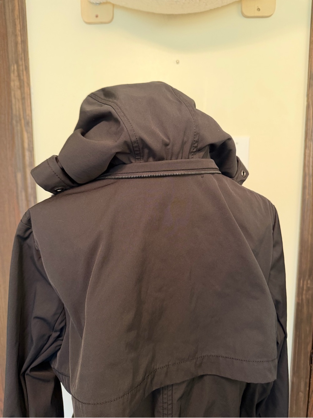 Banana Republic Black Hooded Drawstring Trench Coat - Picture 7 of 12